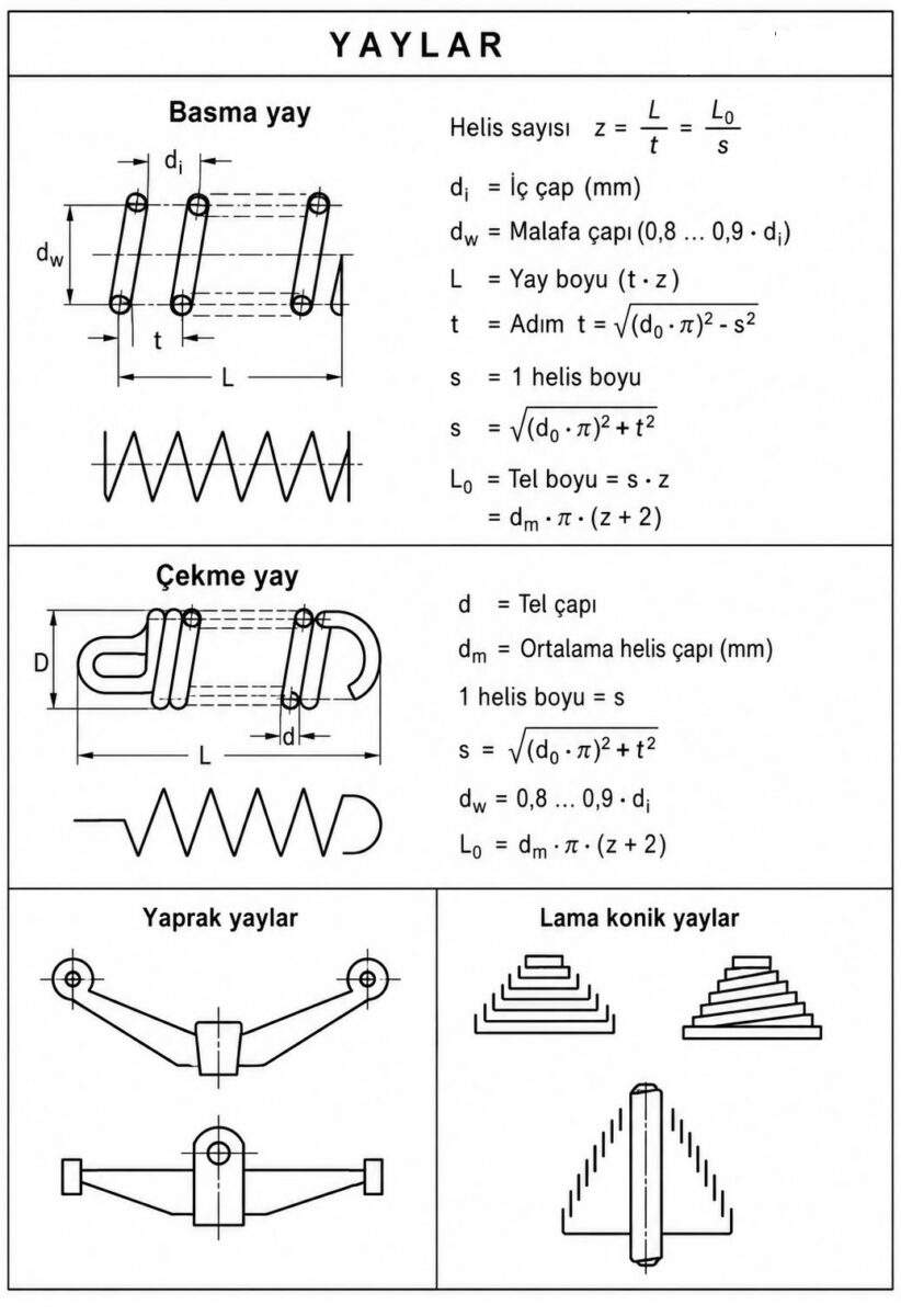 Spring calculation formula table