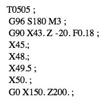 G90 kodu örneği