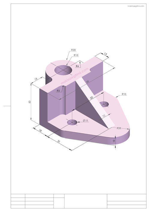 dimensioned technical sample drawings