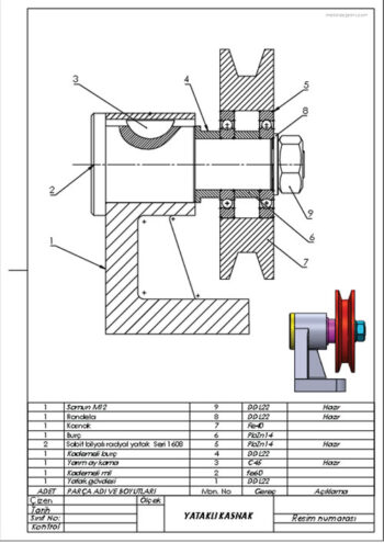 kasnak-yatak mil montaj resmi