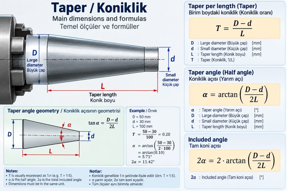 taper and slope formulas
