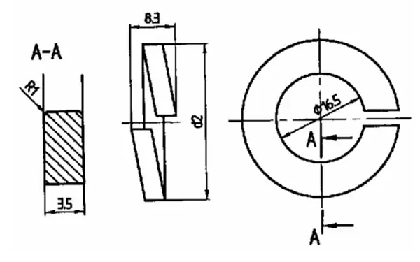 yaylı rondela çizimi