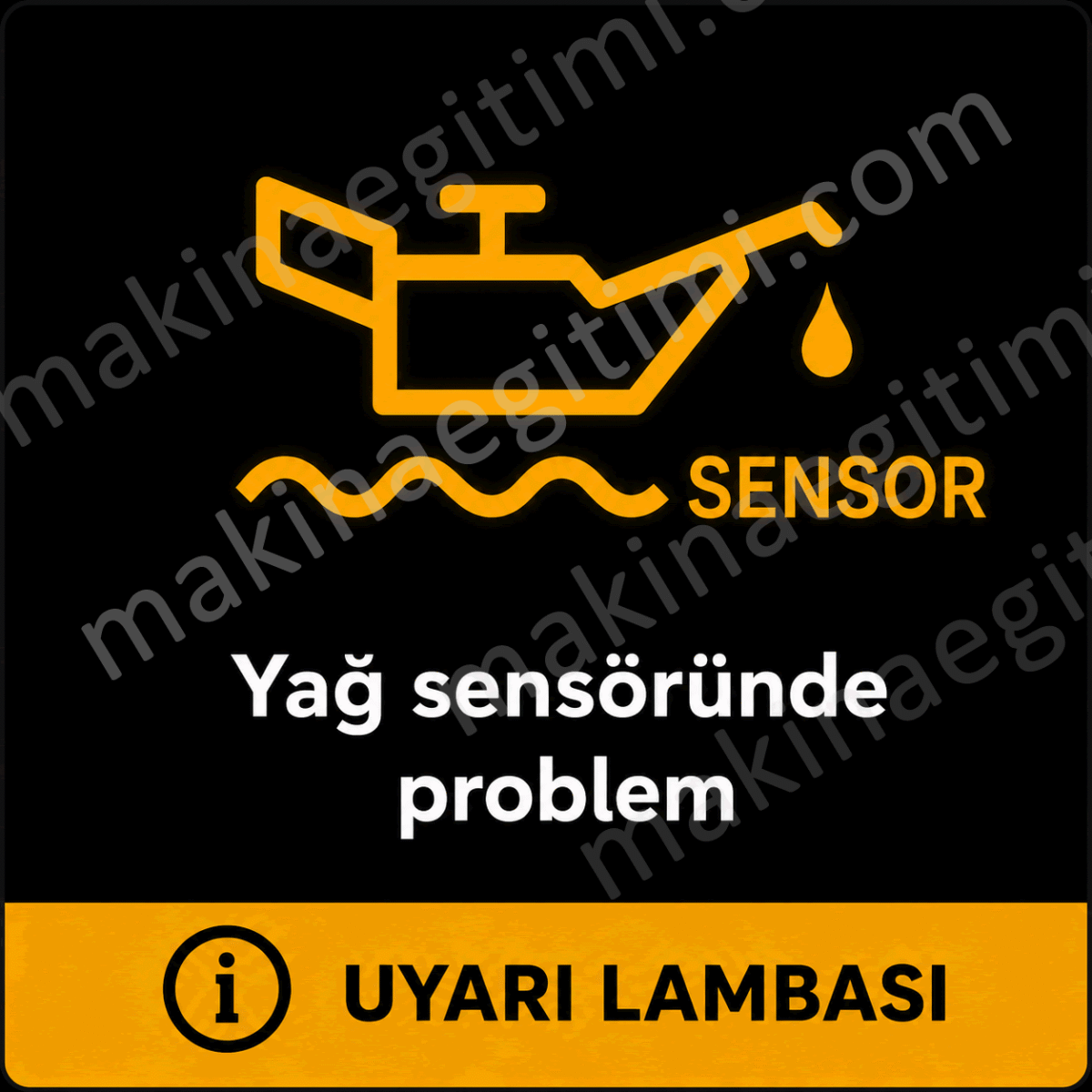 araç ön panelde görünen yağ sensörü problemi uyarı lambası