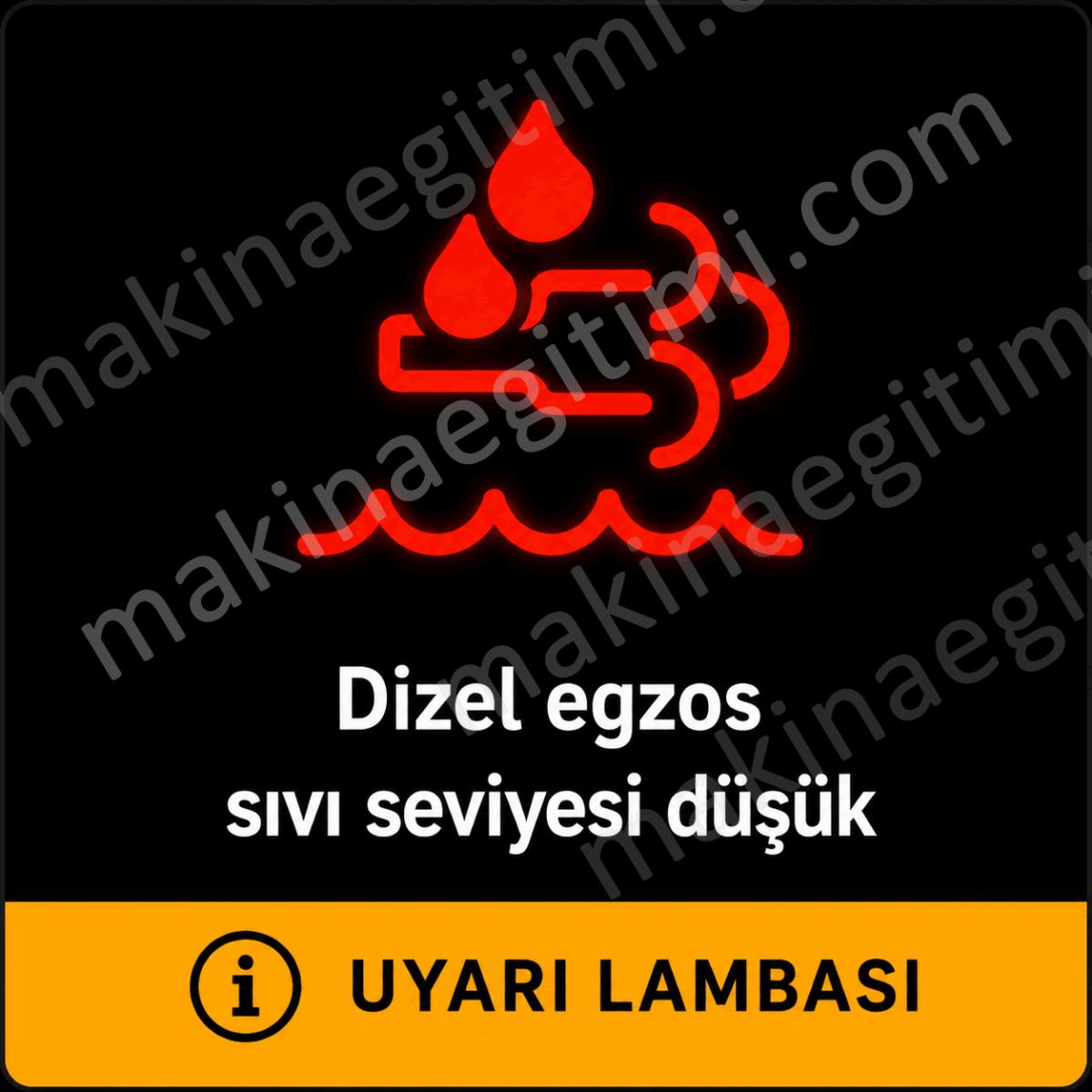 dizel araçta egzos sıvı seviyesi düşük ikaz lambası