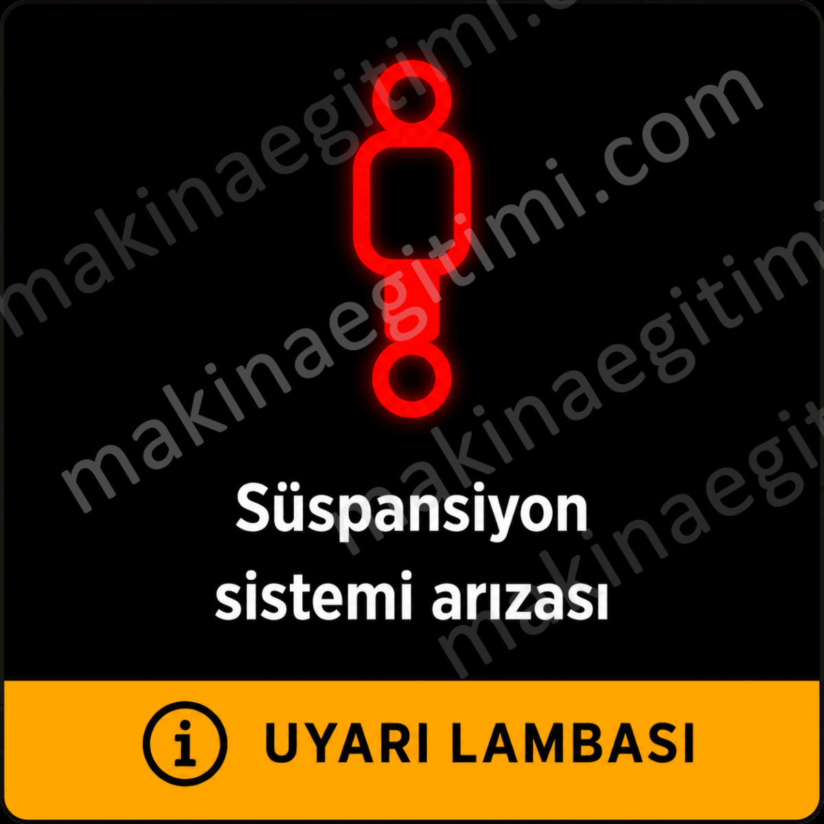 süspansiyon sistemi arızasını bildiren araç gösterge paneli ikaz lambası