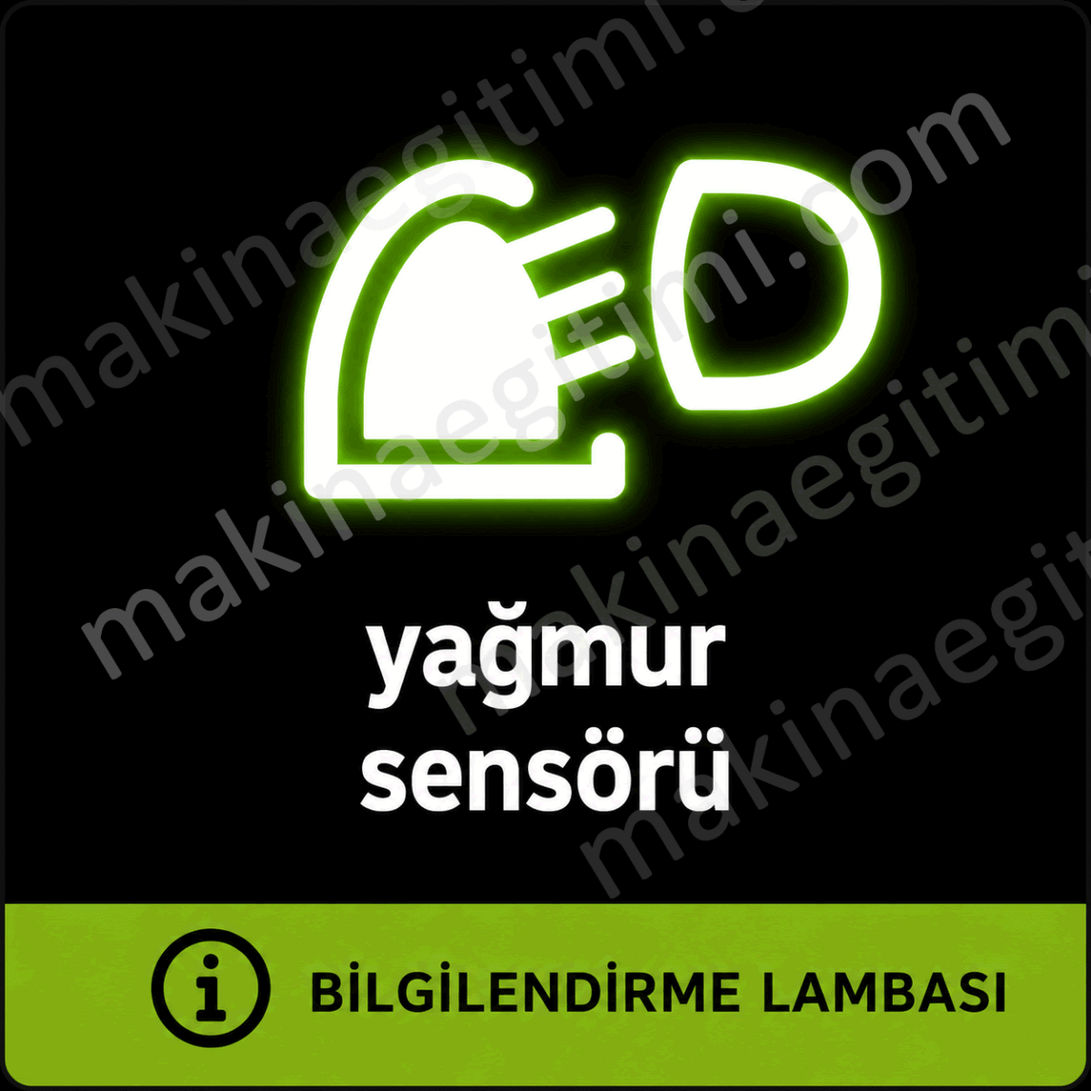 araç göstergel panelindeki yağmur sensörü simgesi