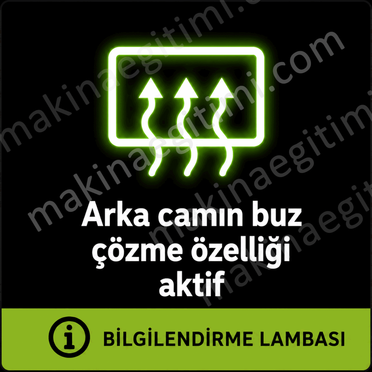 araçta arka cam buz çözme özelliği (arka cam resistansı) aktif