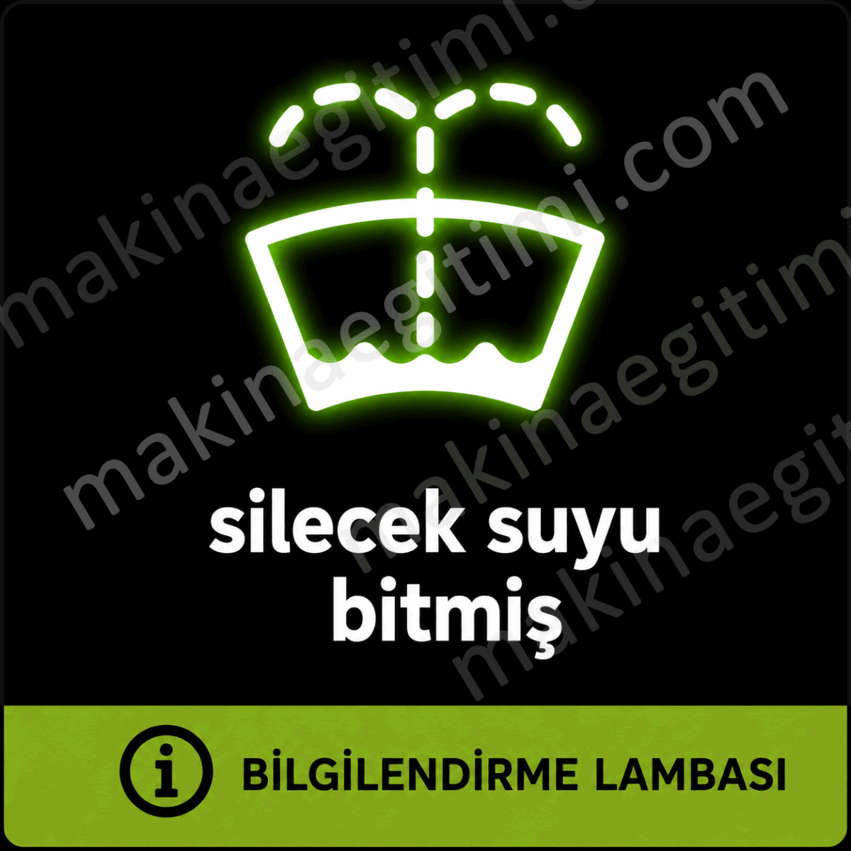 araç gösterge paneli silecek suyu bitmiş olduğunu bildiren lamba