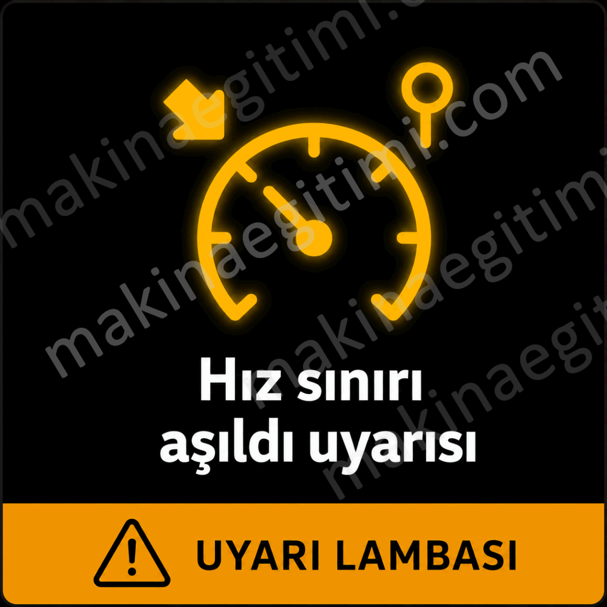 araç ön paneldeki hız sınırı aşıldı uyarısı