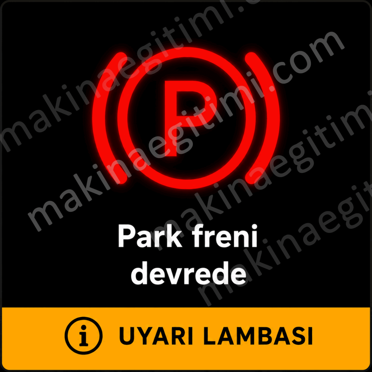 araç gösterge paneli ikaz lambası park freni devrede