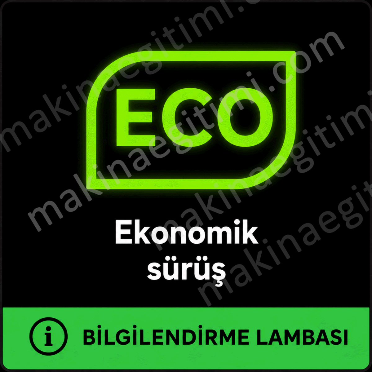 ECO yani ekonomik sürüş modu etkin olduğunu anlatan araç gösterge paneli lambası