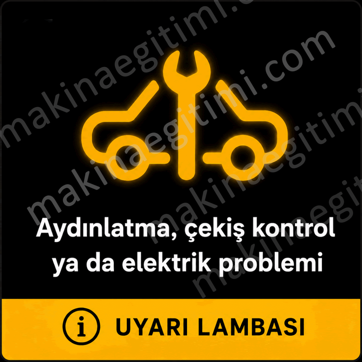 araba gösterge panelindeki aydınlatma, çekiş kontrol ya da elektrik problemi uyarı lambası