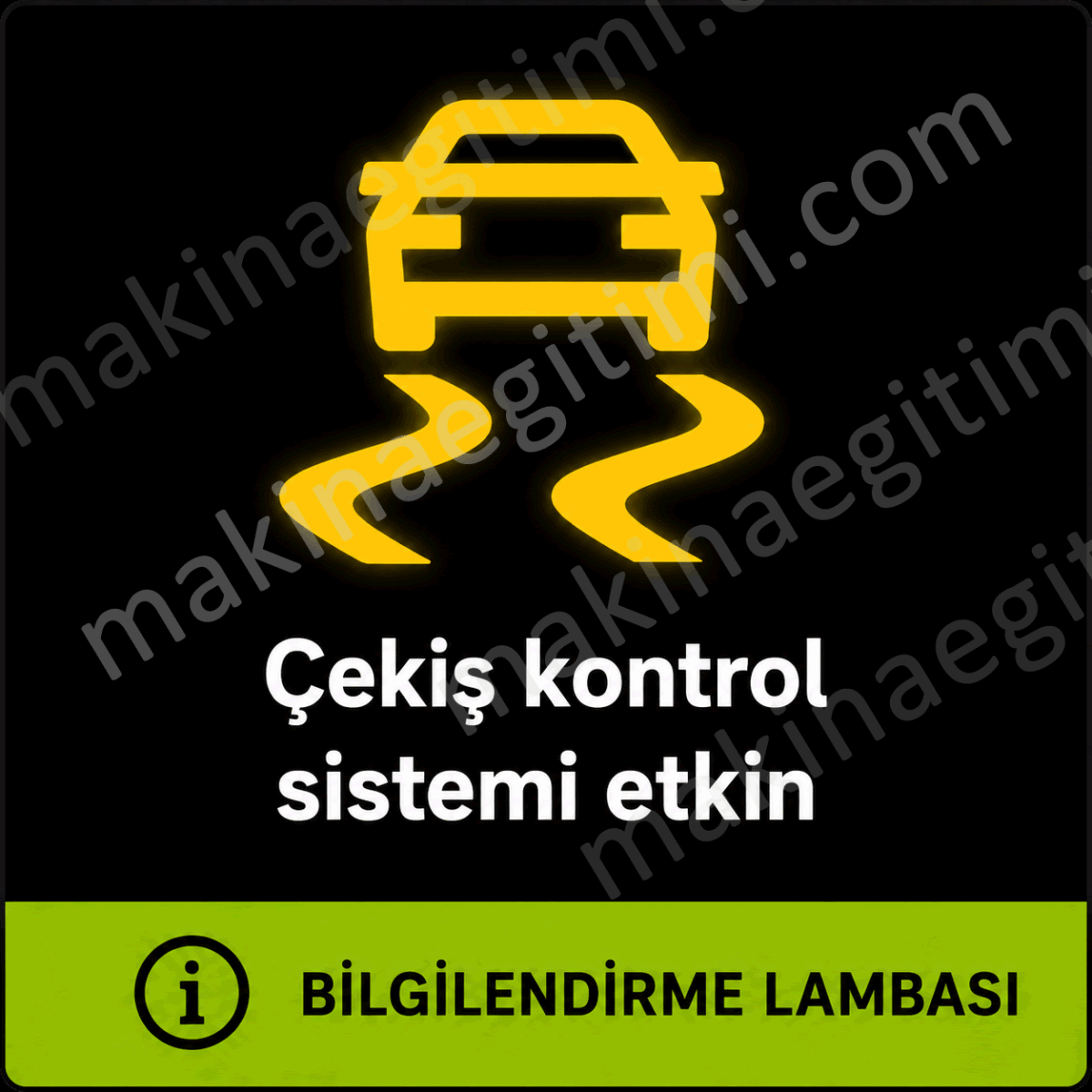Araç gösterge paneli Çekiş kontrol sistemi (TCS / ASR ) aktif anlamına gelen lamba