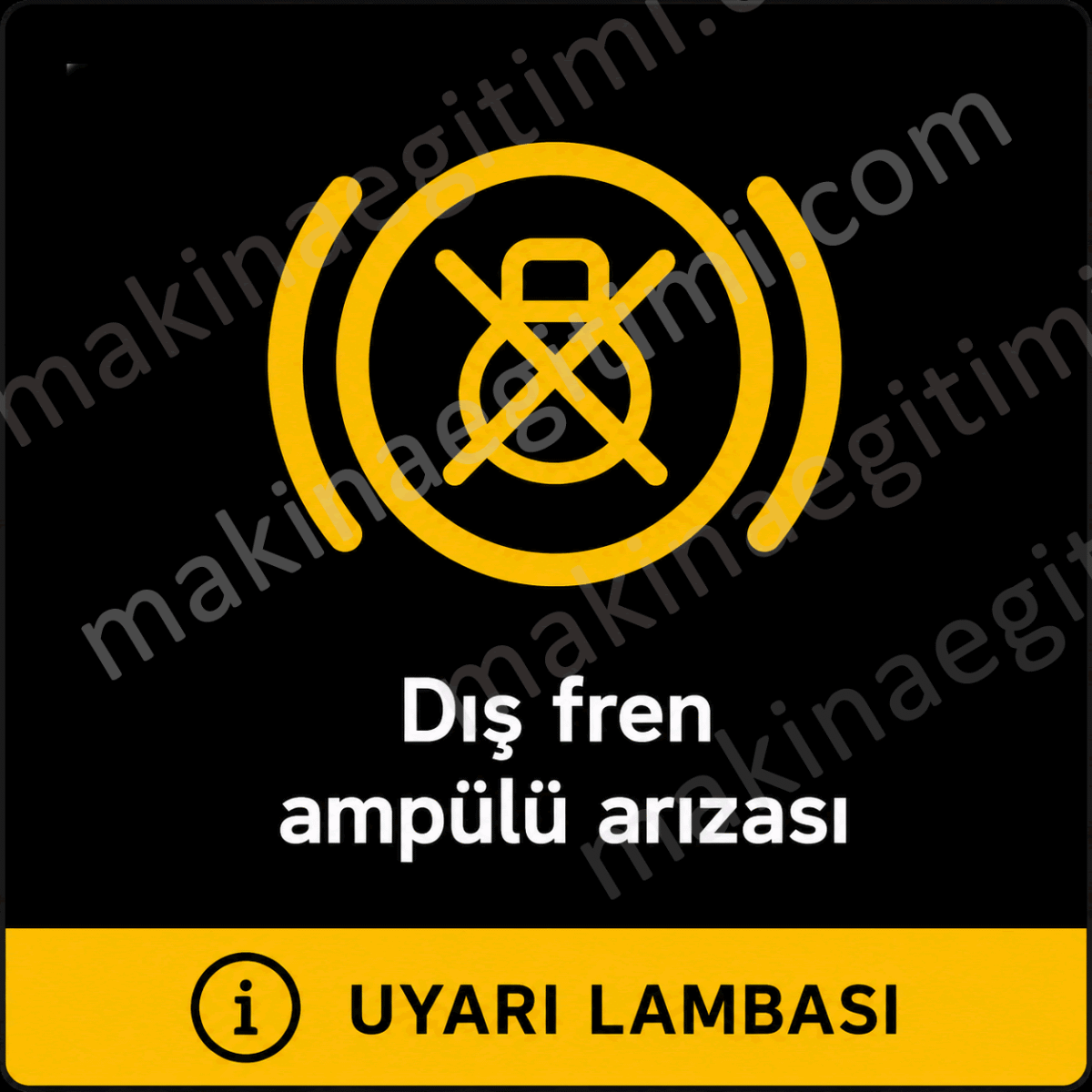 araç ön panelinde görünen dış fren arızası lambası
