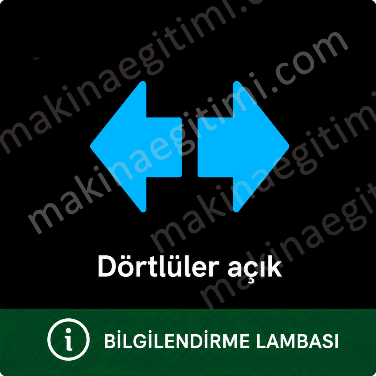araç gösterge panelindeki dörtlülerin açık olduğunu anlatan lamba