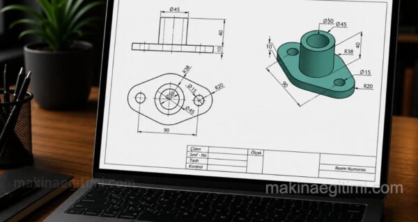 Teknik Resim Görünüş Çıkarma Örnekleri 1