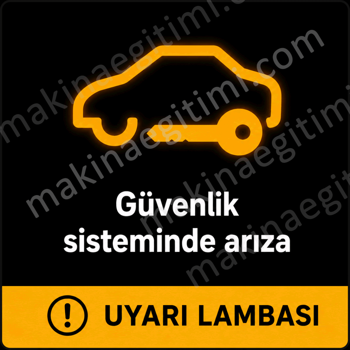 arabanın altında anahtar simgesi. araç güvenlik sistemi uyarı lambası