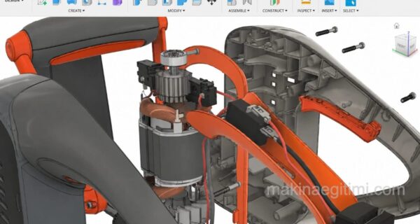 laptop showing a SolidWorks screen and a solid model