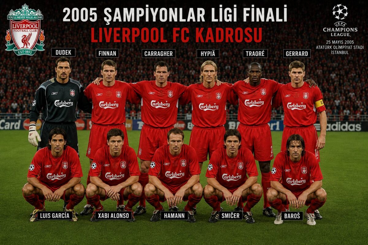 Liverpool's squad at the 2005 Champions League final
