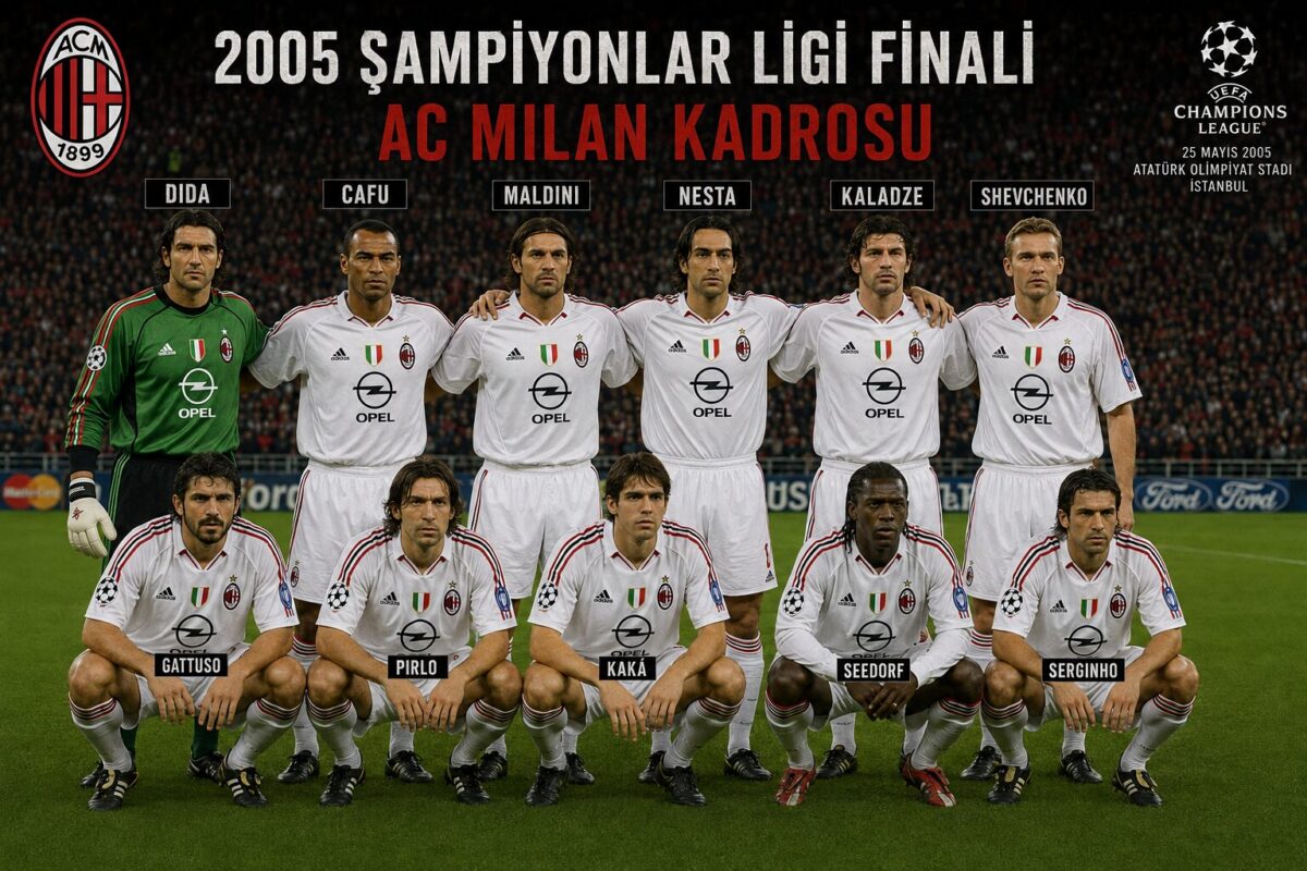 Milan's squad at the 2005 Champions League final