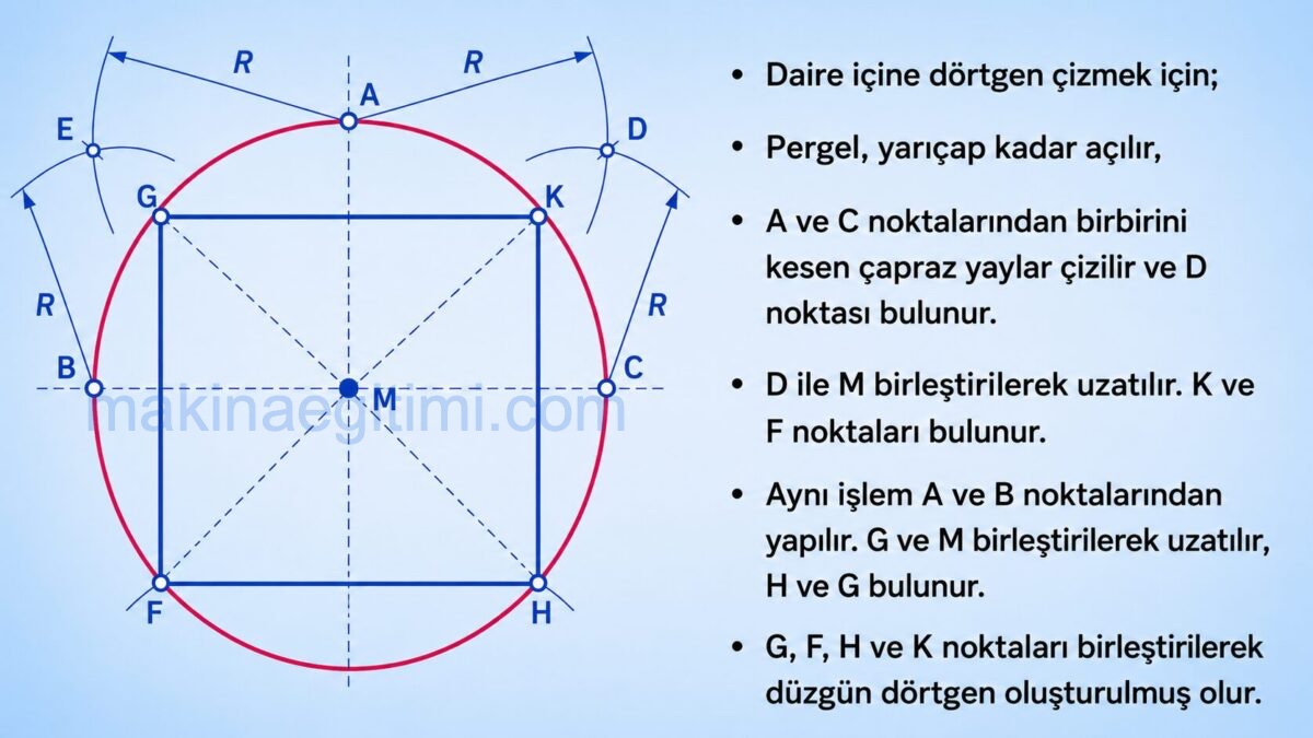 Drawing a Square Inscribed in a Circle