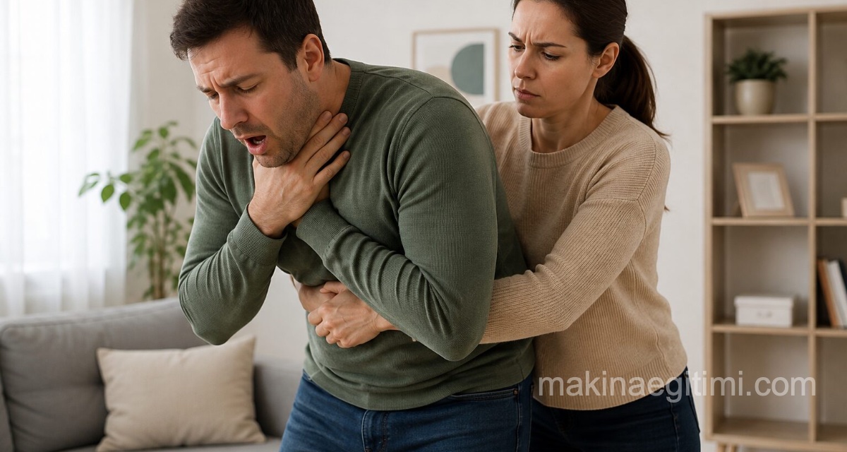 Boğulma durumunda ilk yardım. heimlich manevrası