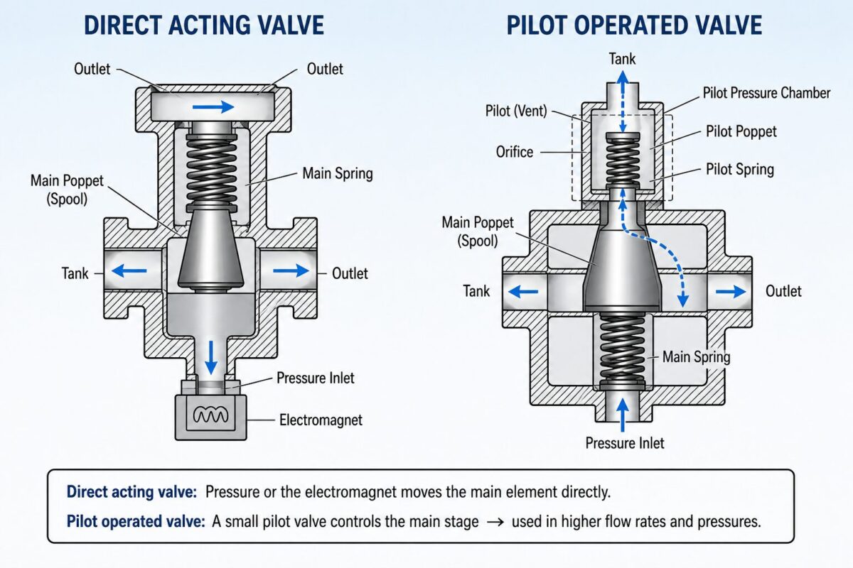 differences between direct-acting and pilot-operated valves
