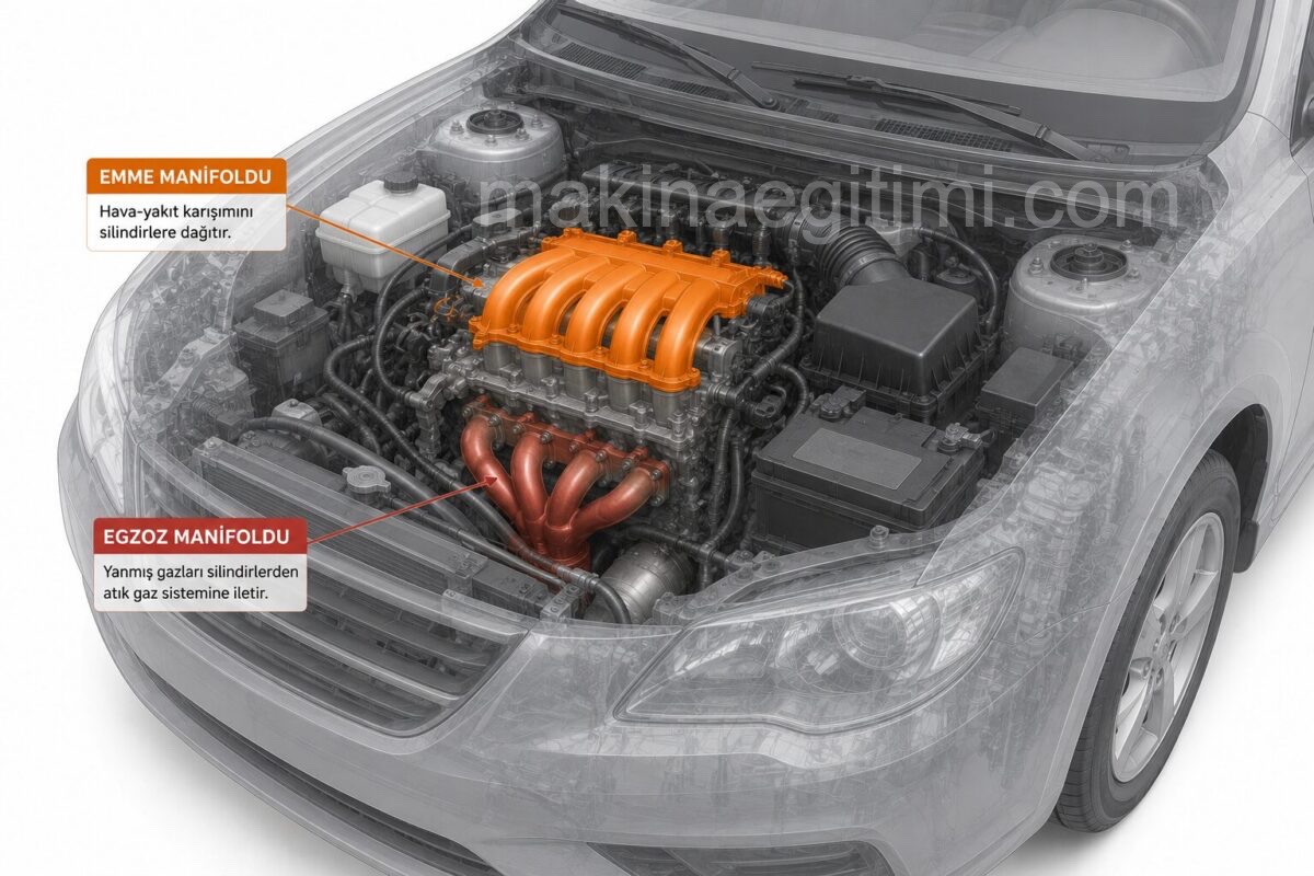 locations of the manifolds inside the vehicle