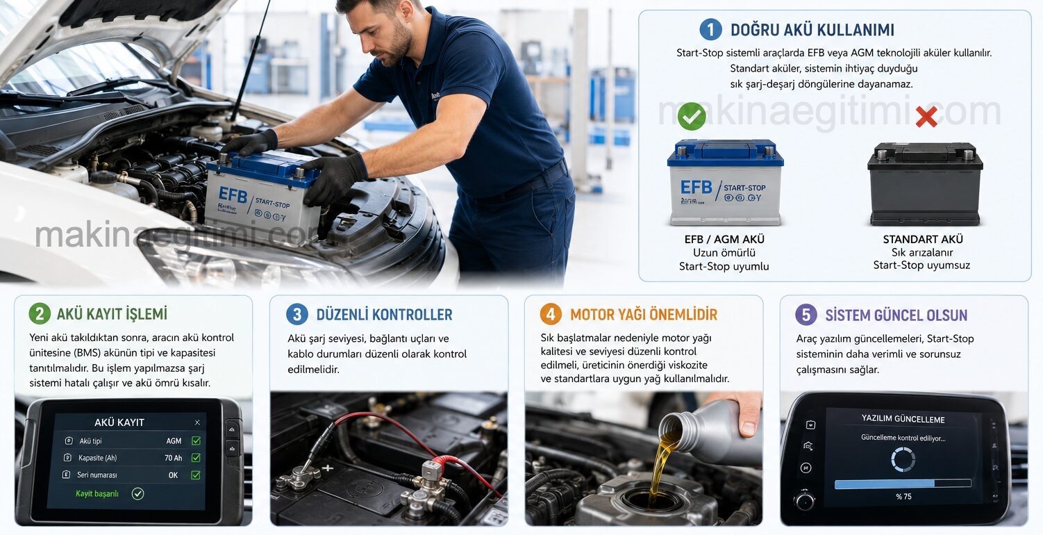 start-stop sisteminin bakımı