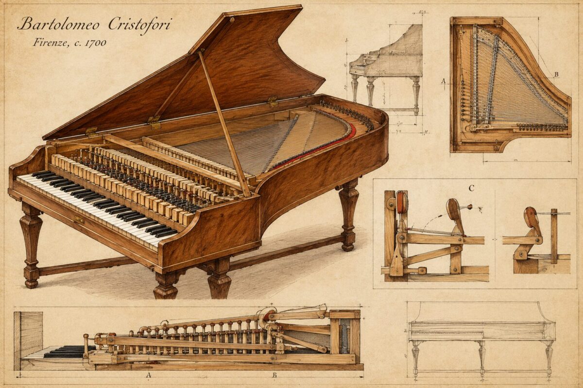 Cristofori'nin erken dönem piyano tasarımı