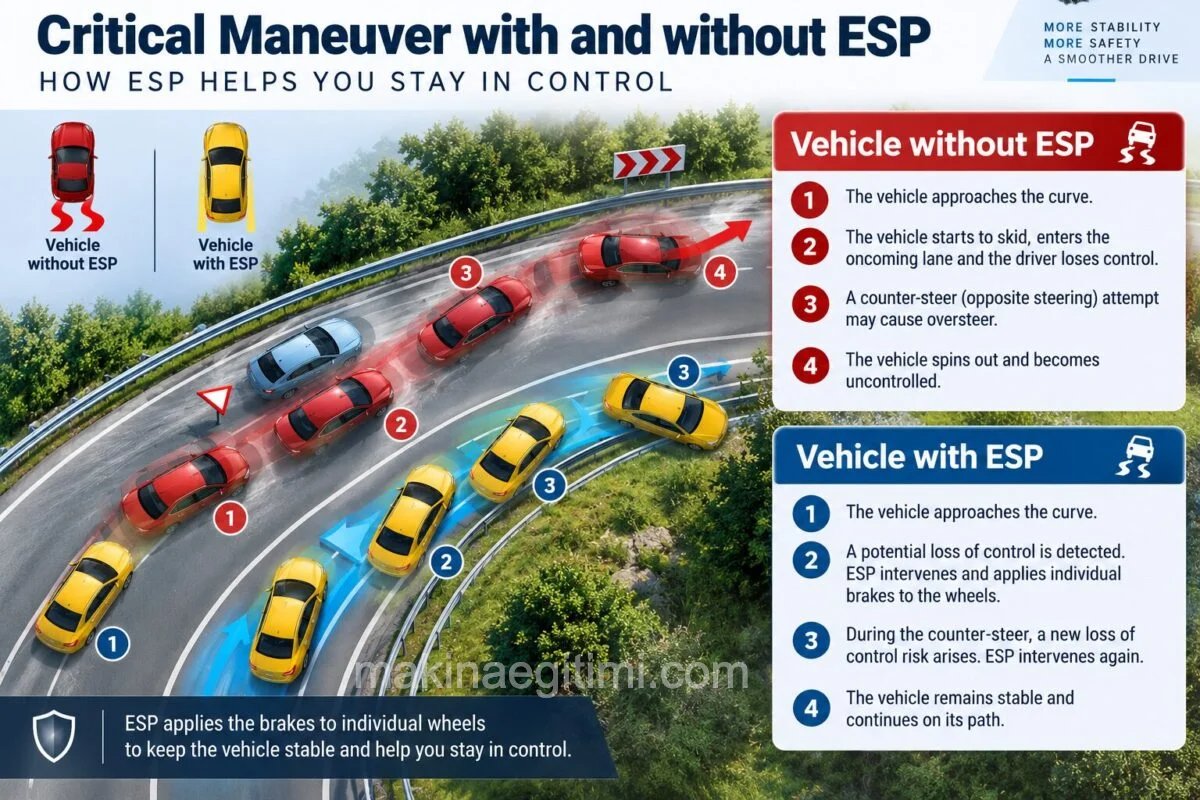 critical-maneuver with and without esp
