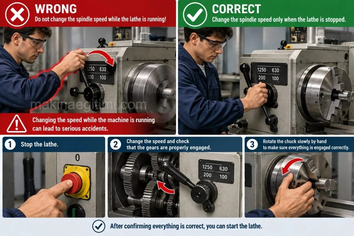 lathe working safety
