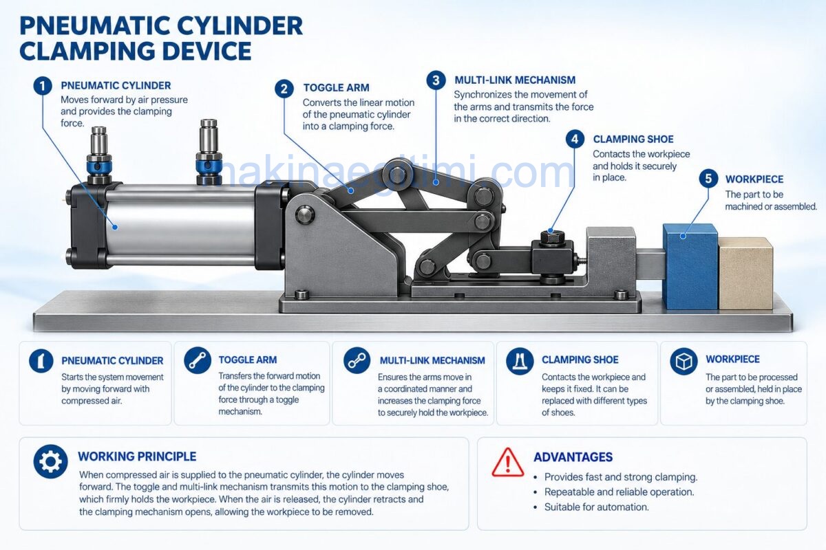 pneumatic-cylinder clamping fixture