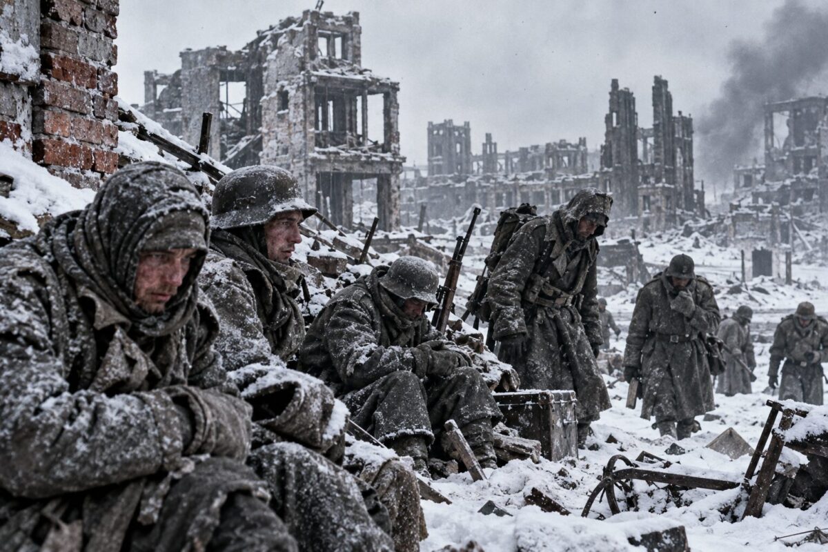 stalingrad cephesi soğuk ve karda üşüyen askerler
