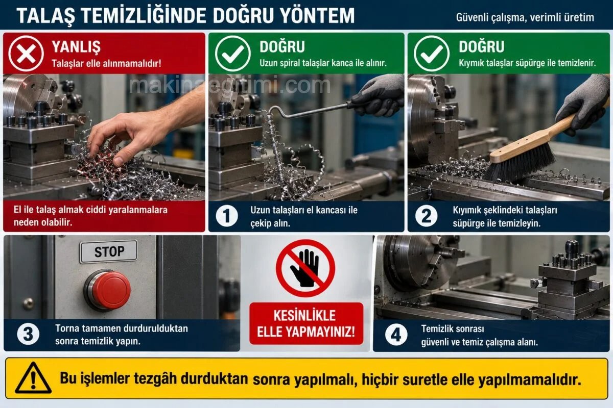 tornada talaşların temizlenmesi