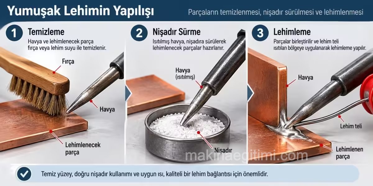 yumuşak lehimin yapılışı