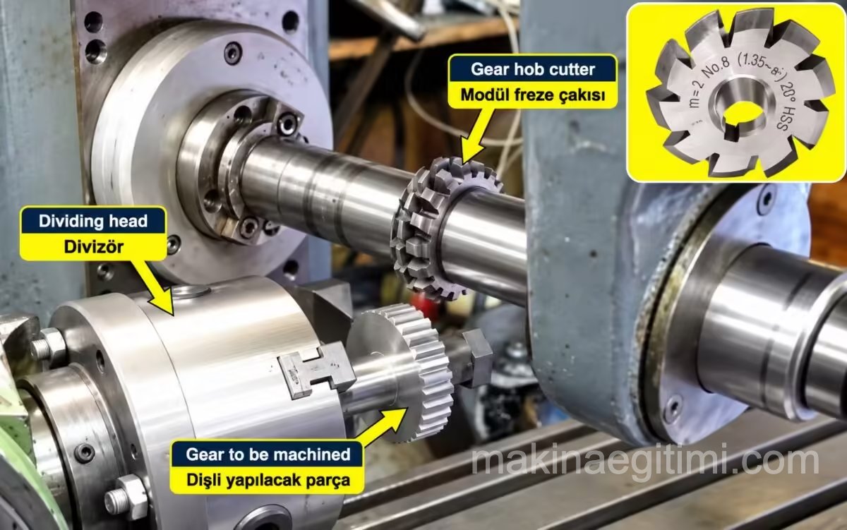 gear manufacturing method with a module milling cutter